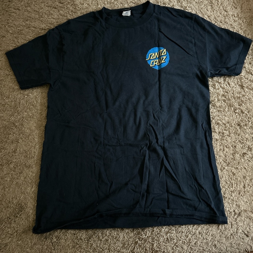 Santa Cruz Skateboards Black Tee with Blue Logo